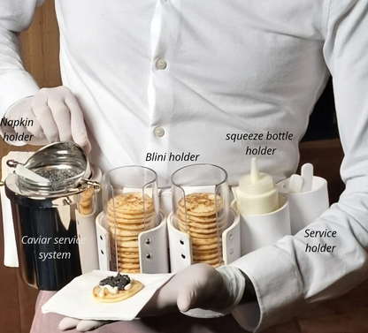 caviar service belt white