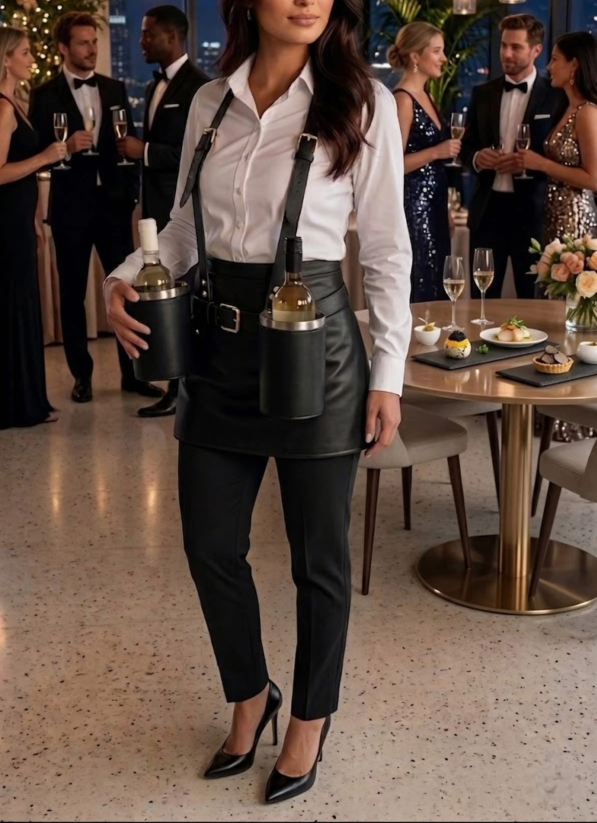 wine service belt cooler black